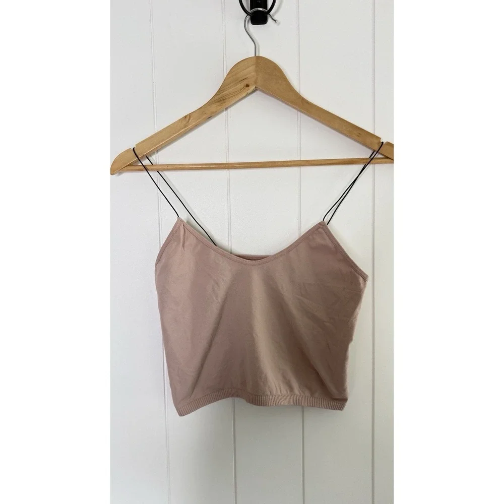 Intimately Free People Brami Skinny Strap Tank Nude Black Layering Size M/L - Picture 3 of 8